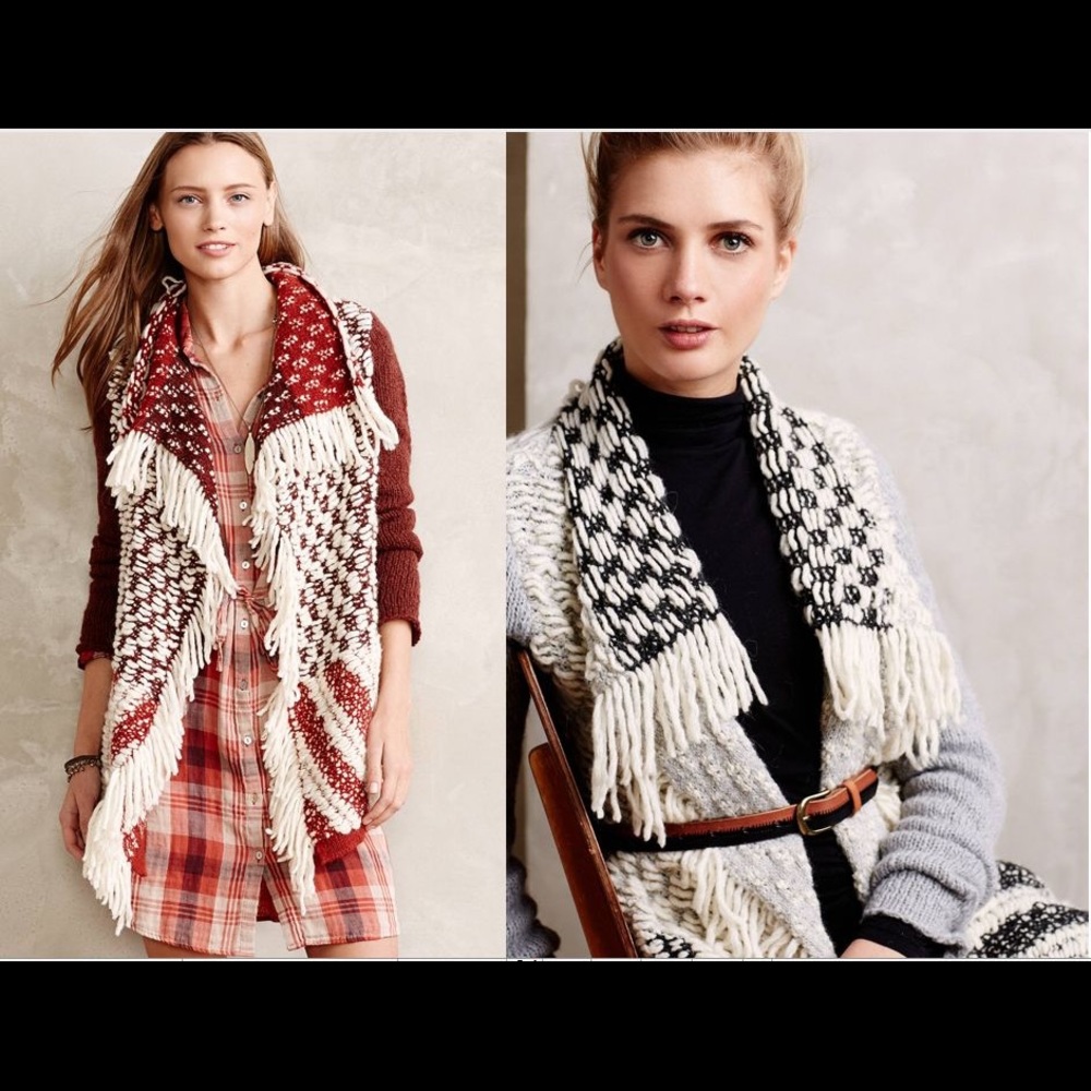 Anthropologie Moth knit fringe cardigan - Picture 2 of 6
